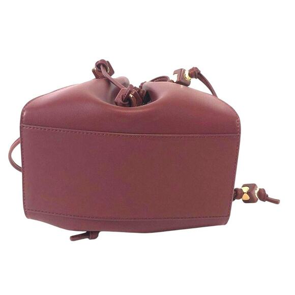 Charles & Keith Women's Maroon/Burgundy‎ Shoulder Bag W/ Drawstring - Picture 5 of 6